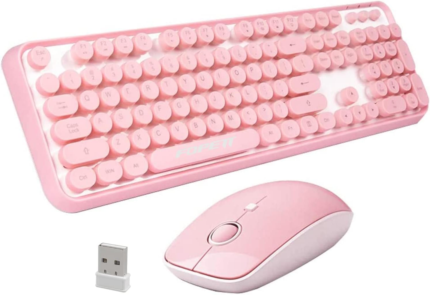 FOPETT Pink Wireless Combo: Stable 2.4 GHz Connectivity