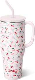 40oz Mega Mug Cherry Pie Tumbler with Handle and Straw - Insulated