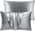 Satin Goose Down Feather Pillows Standard Size Set of 2 - Cooling