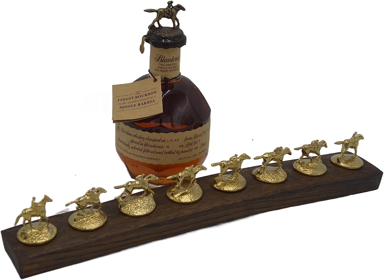 Oak Bourbon Whiskey Barrel Display for Blanton's Cork Stoppers