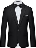 MAGE MALE Men's One Button Slim Fit Blazer - Elegant Single Breasted