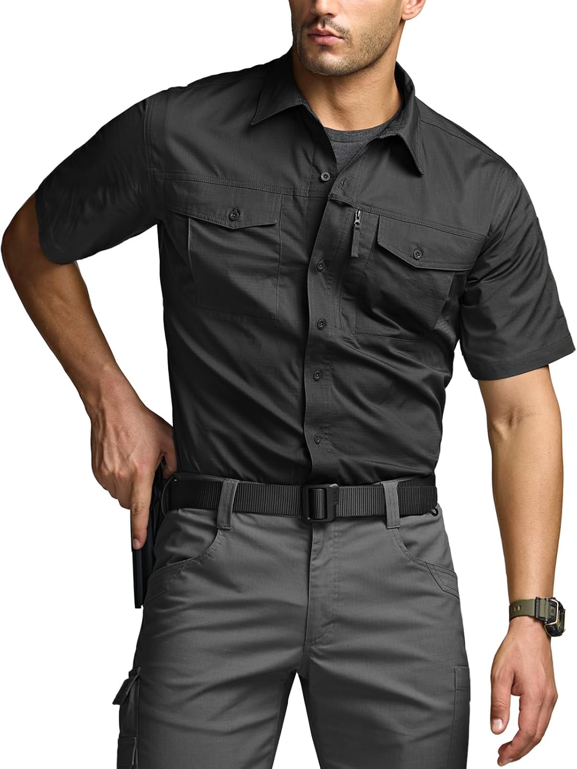 CQR Men's Short Sleeve Tactical Shirts for Outdoor Activities