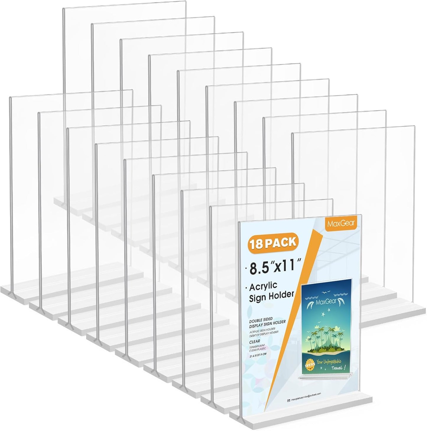 MaxGear Acrylic Sign Holder 8.5x11 Inches for Displaying Menus