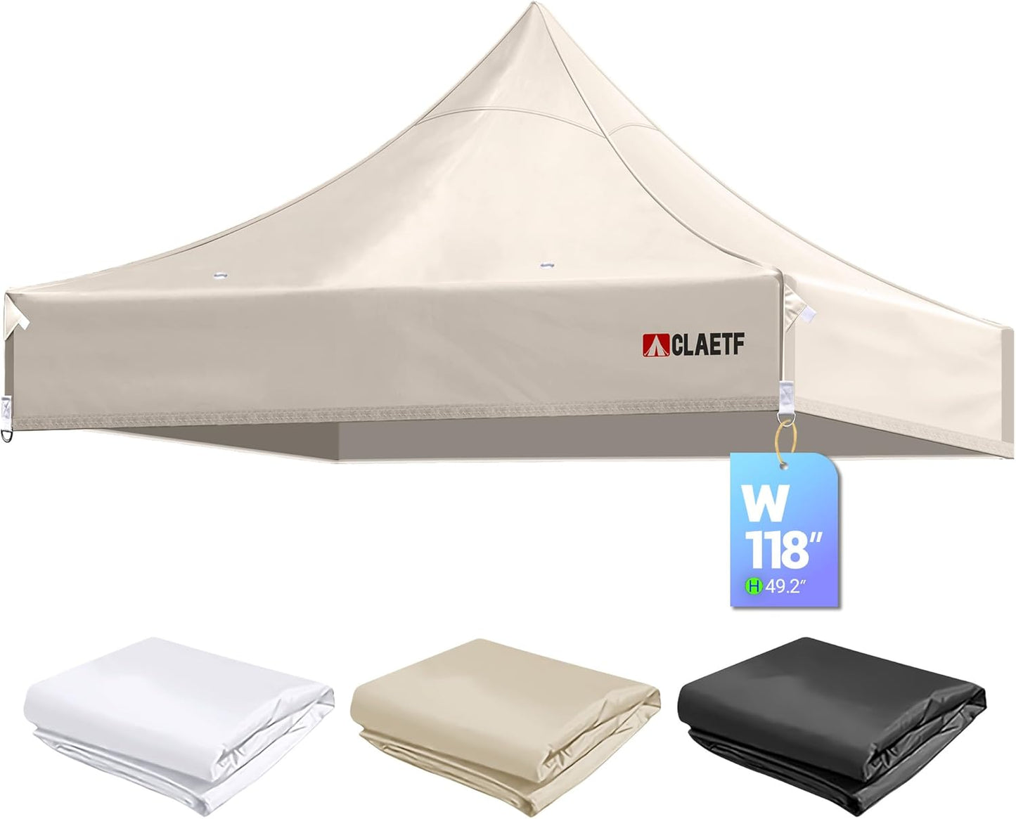 Replacement Top for Pop Up Canopy Tent - 10x10ft with Drainage