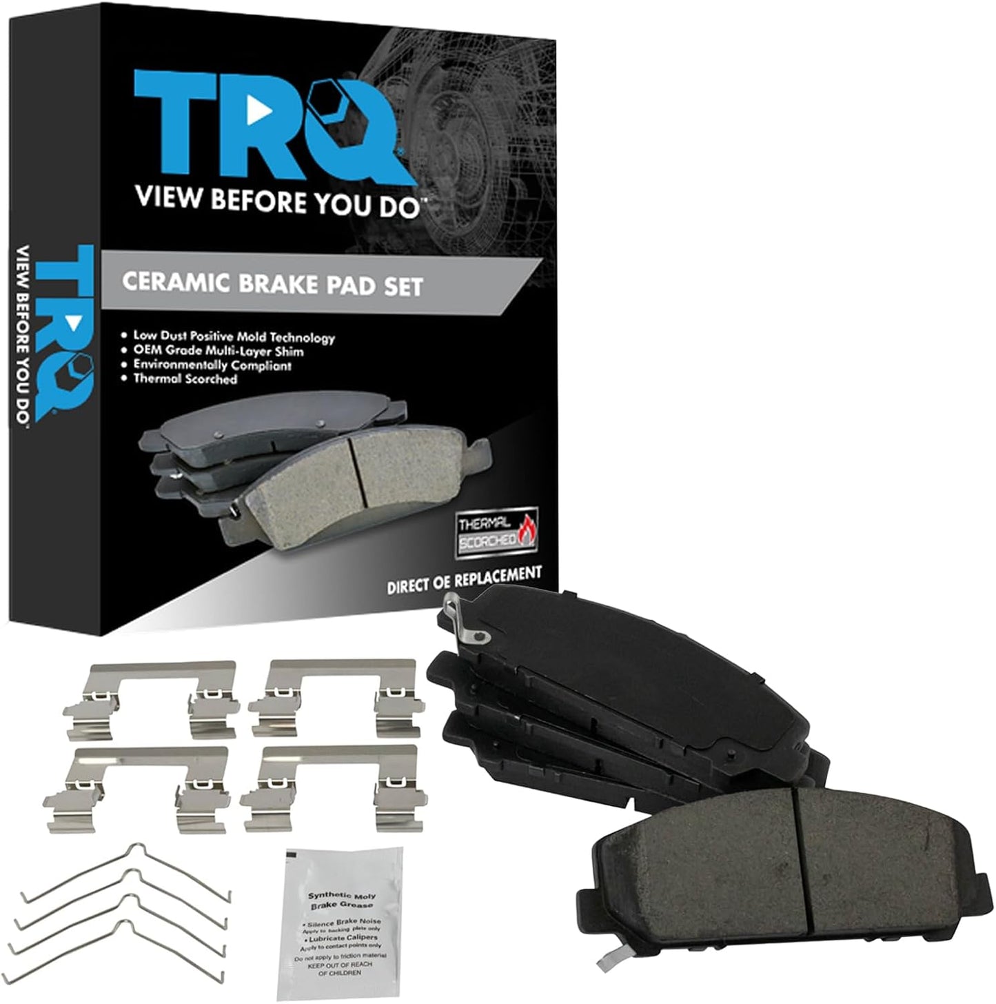TRQ Front Brake Pads Ceramic for INFINITI QX56 QX80 and More