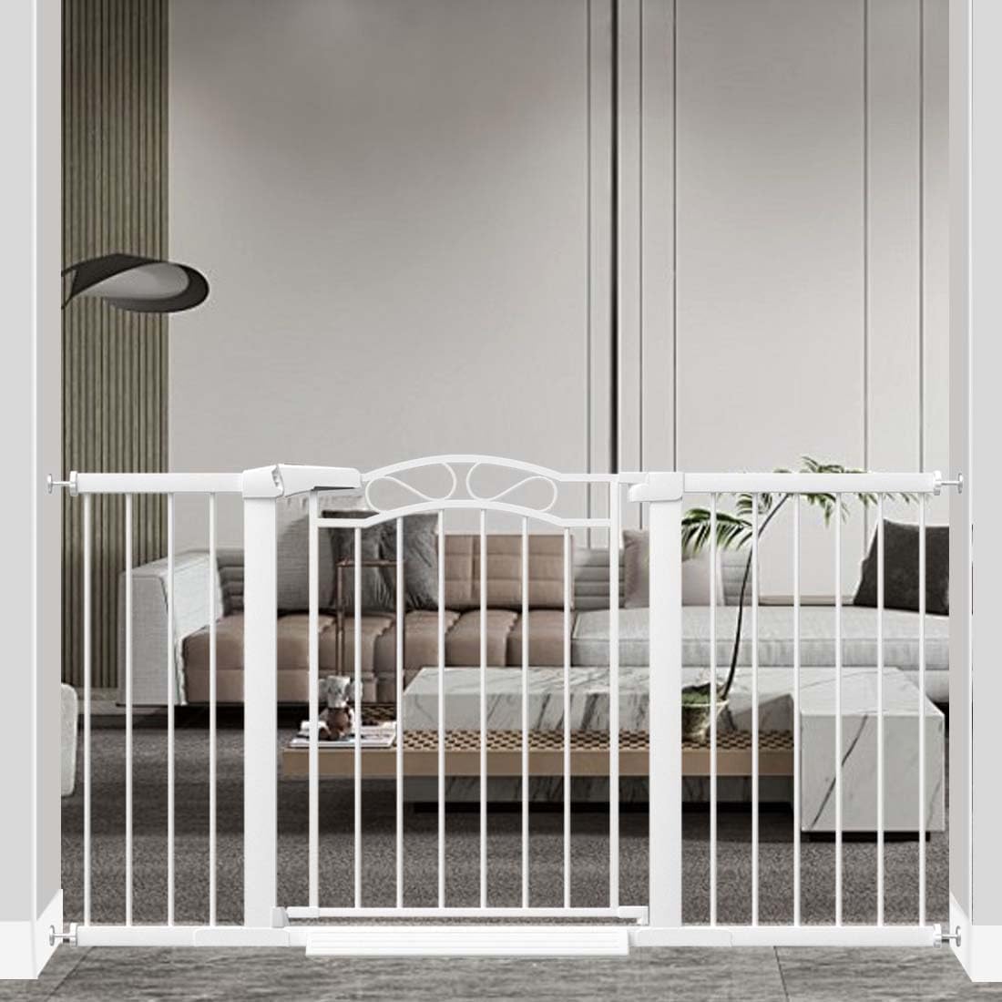 Extra Wide Press Mounted Baby Gate for Kids and Pets Safety