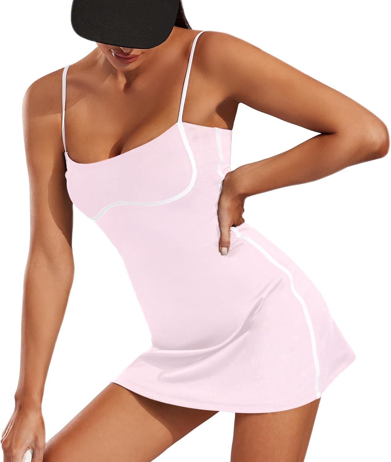 Move With You Womens Workout Tennis Dress with Built-in Bra