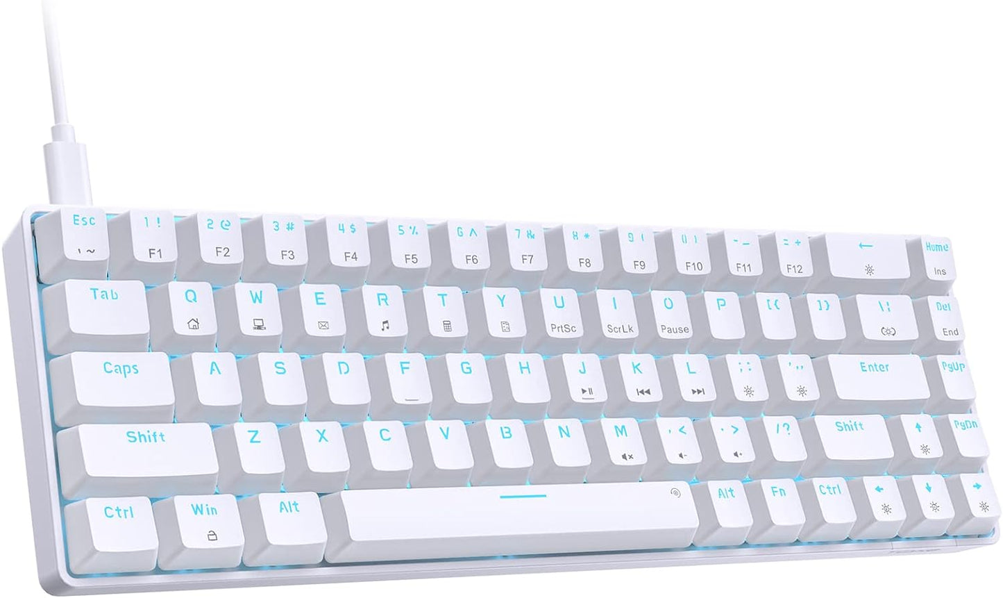 DIERYA T68SE Mini Gaming Keyboard - Ultra Compact with Red Switches