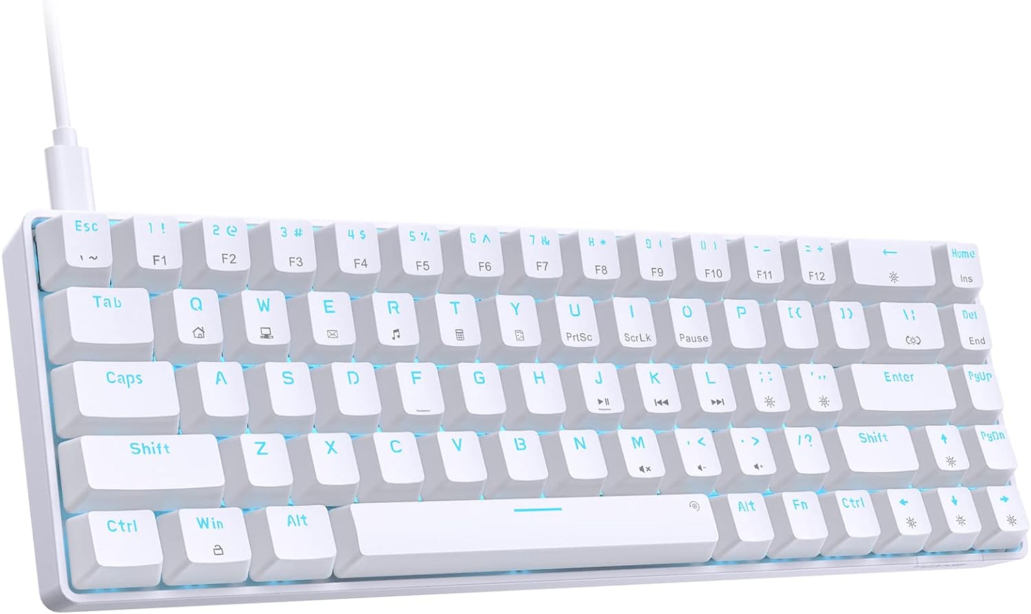 DIERYA T68SE Mini Gaming Keyboard - Ultra Compact with Red Switches