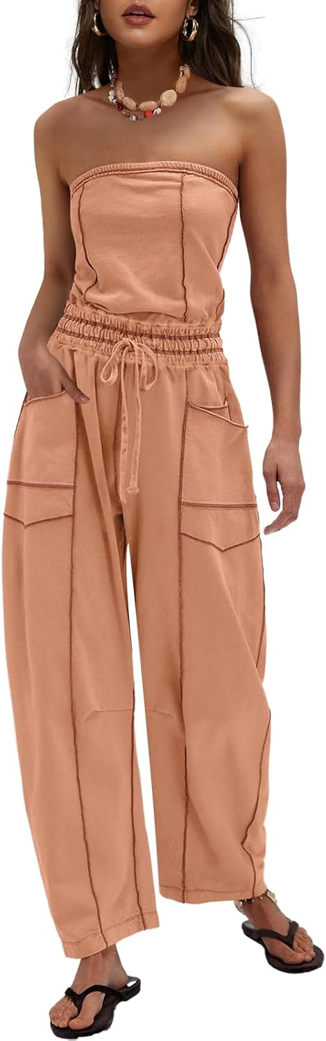 Chic Strapless Jumpsuits for Women - Summer One Piece Outfits