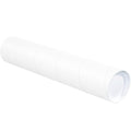 BOX USA BP4012W Mailing Tubes with Caps 4 in x 12 in Pack of 15