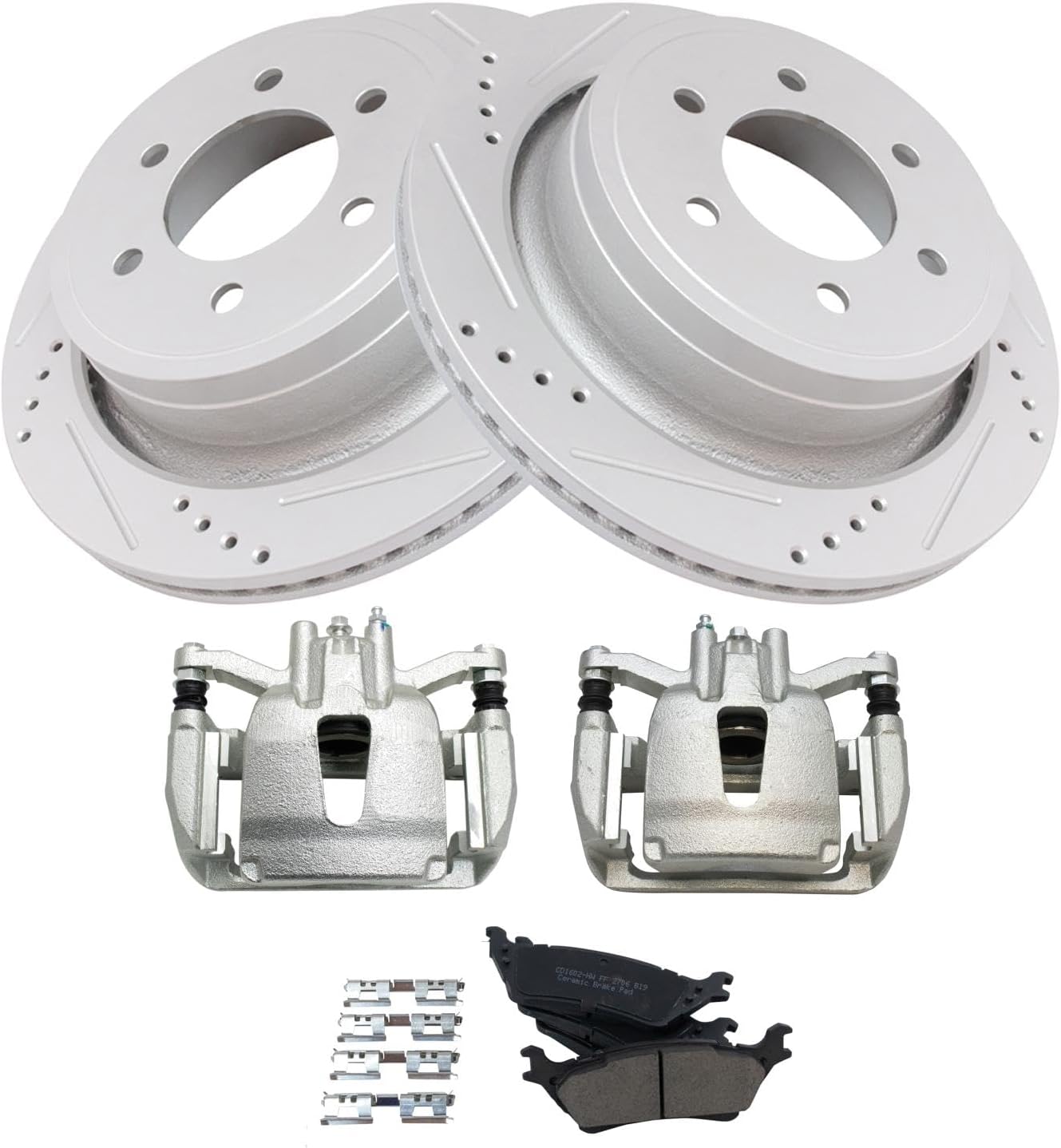 TRQ Rear Performance Brake Pad & Rotor Kit for Ford F-150