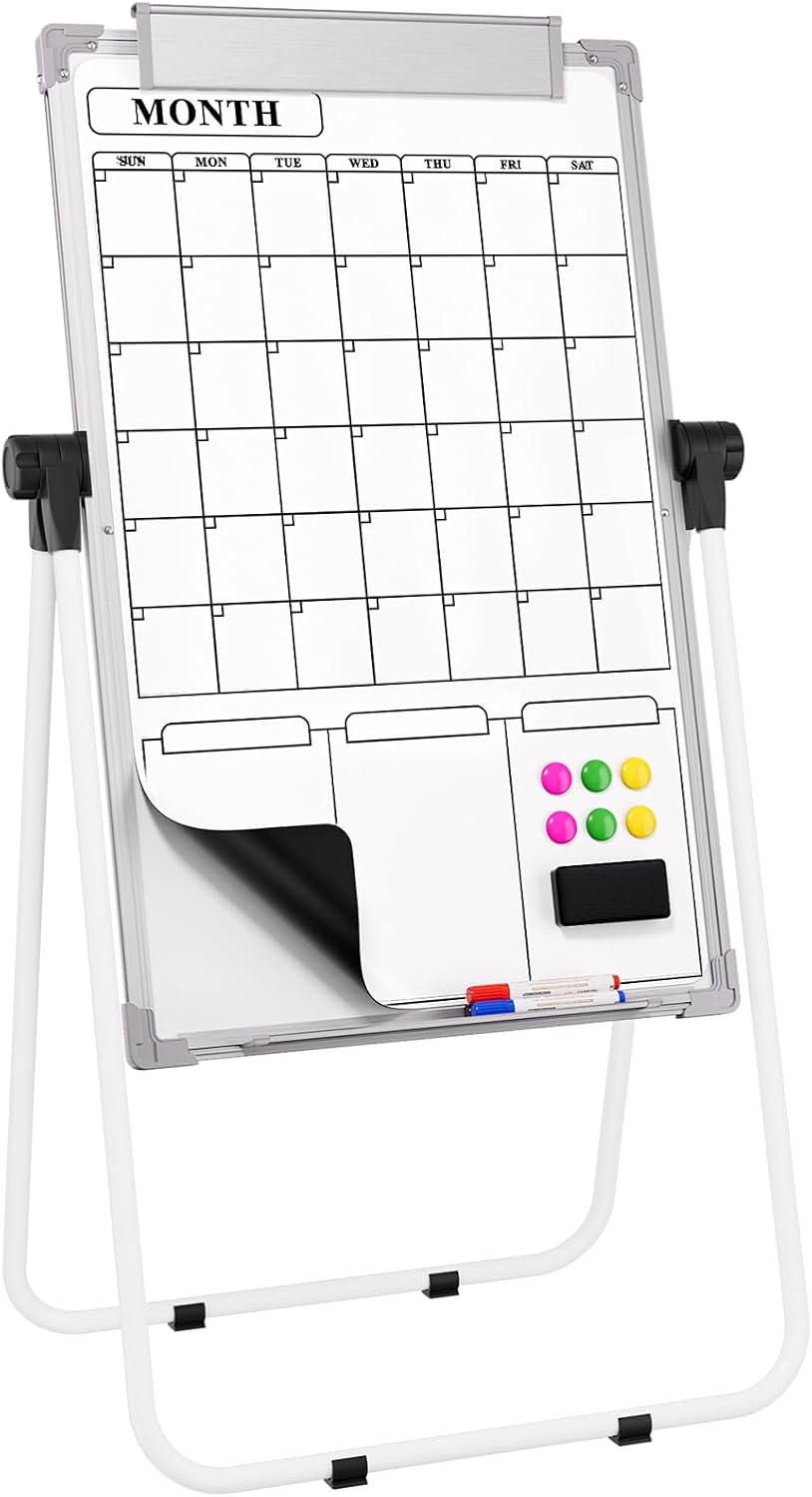 MaxGear Large Monthly White Board Stand with Calendar for Home