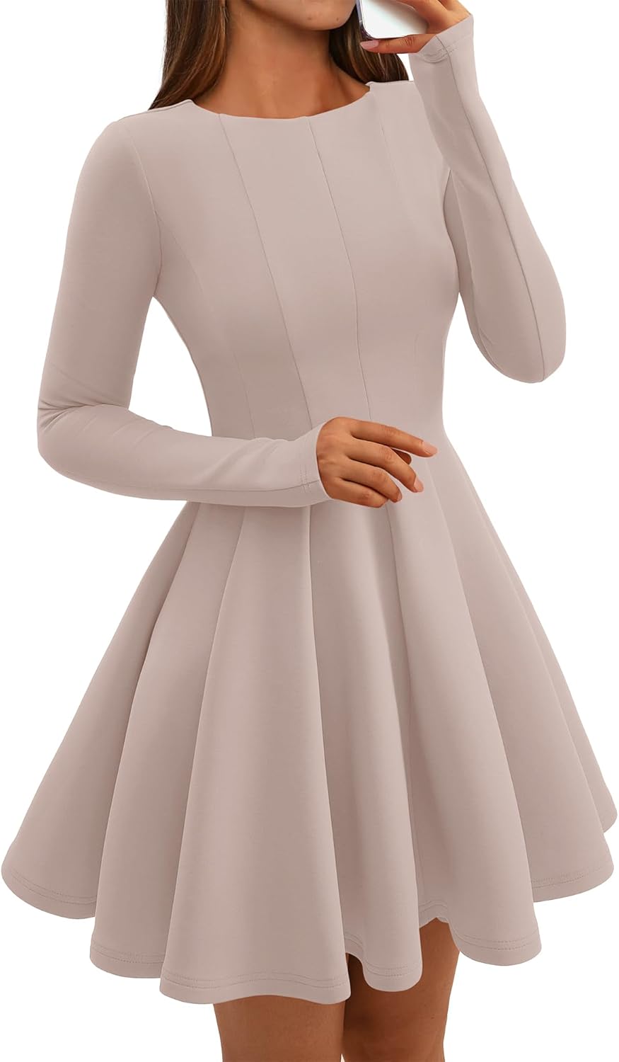 BTFBM Long Sleeve Dress for Women - Elegant Fall Fashion