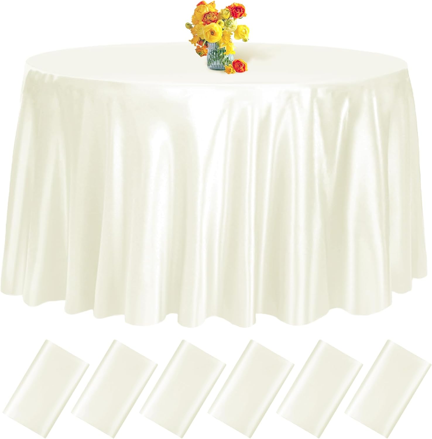Premium 108 Inch Ivory Round Tablecloths for Elegant Events