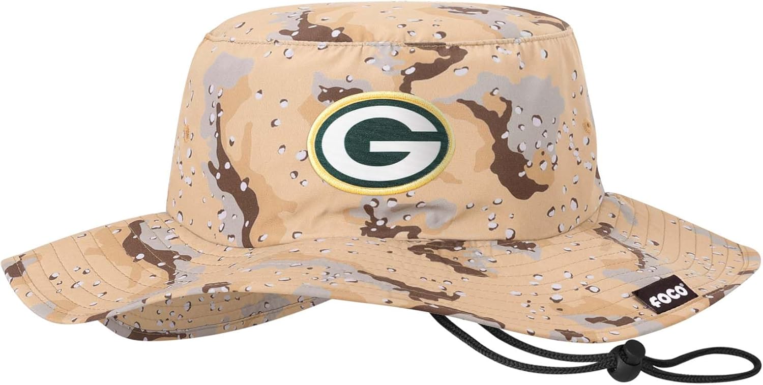 FOCO Men's NFL Team Logo Sun Bucket Boonie Hat for Outdoor Fun