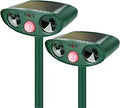 Solar Ultrasonic Animal Repellent 2 Pack - Motion Sensor Pest Defender
