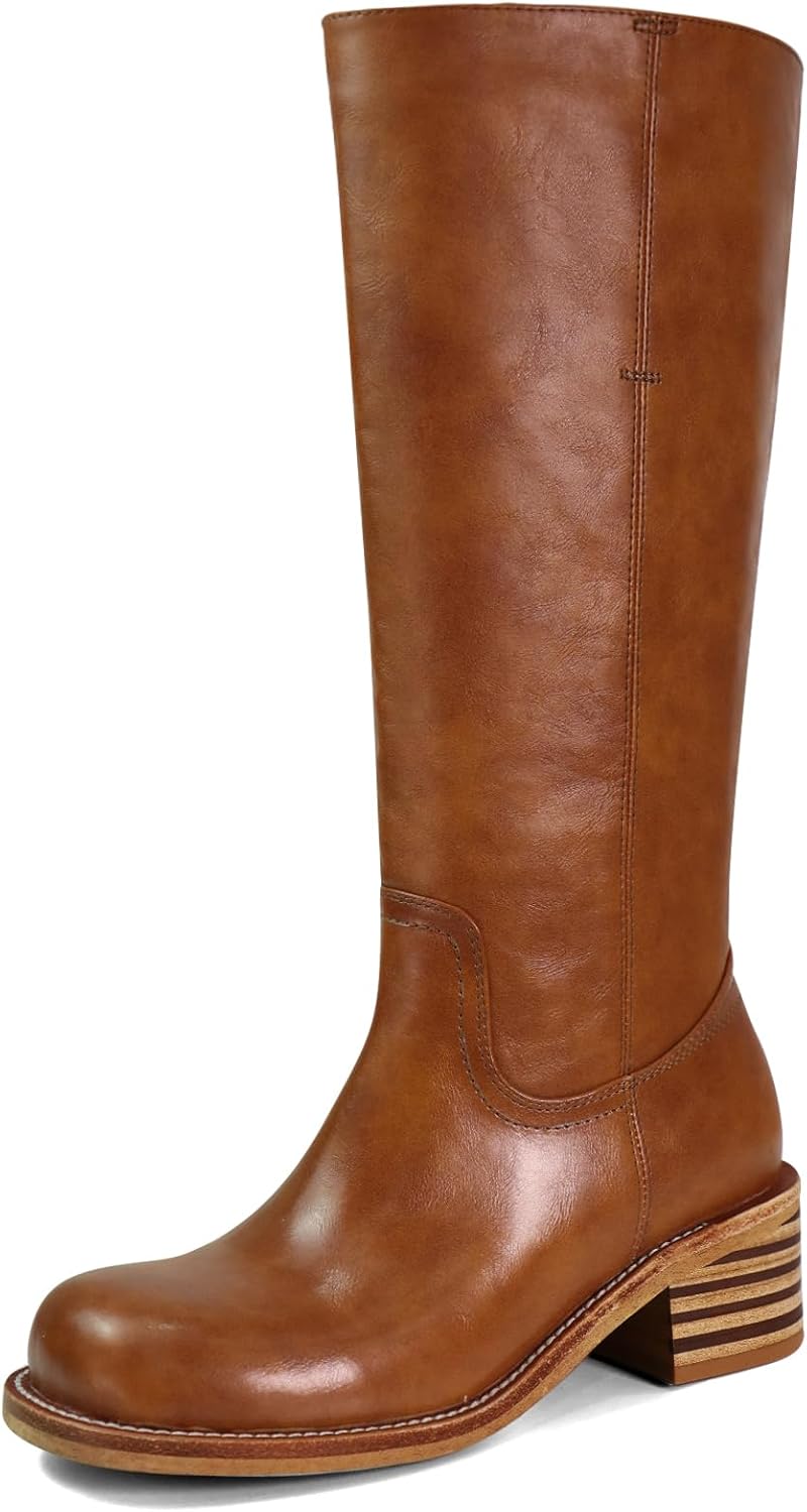 Stylish Women's Knee High Boots with Chunky Block Heel Design