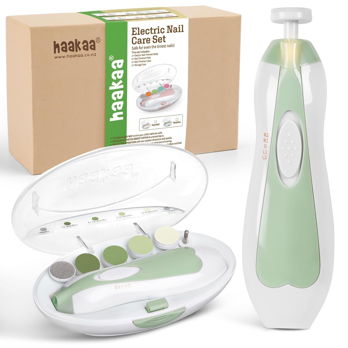 haakaa Electric Baby Nail File Set - Gentle Nail Care