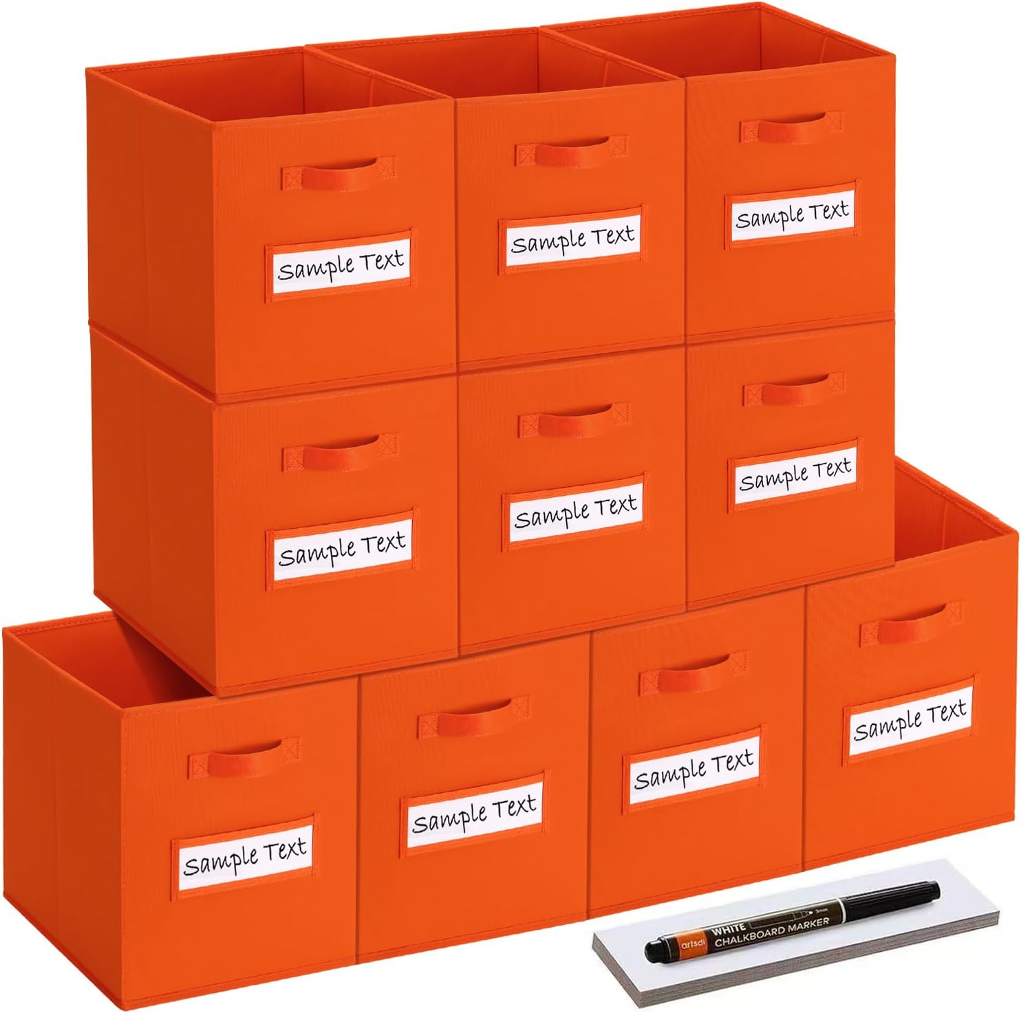 11 Inch Cube Storage Bins Set of 10 for Home Organization