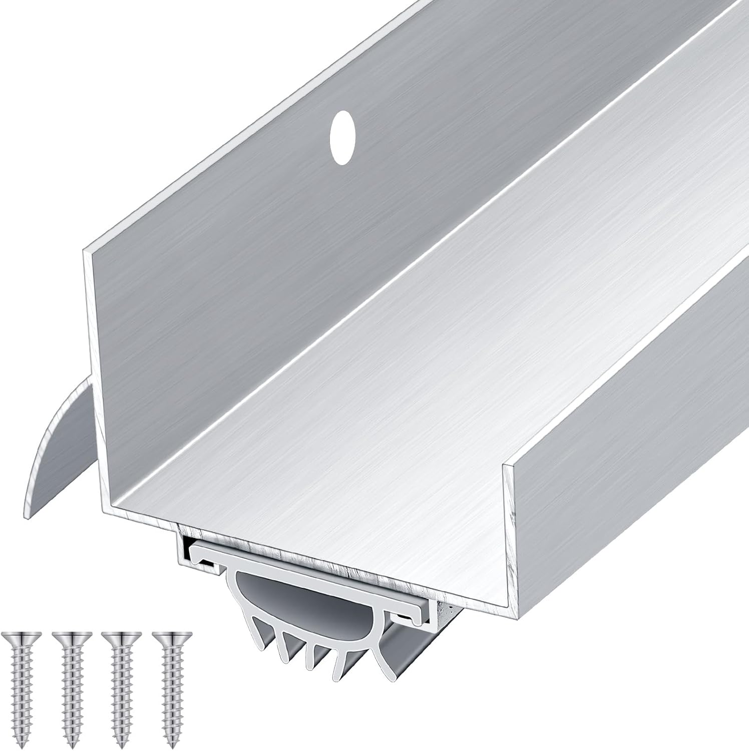 U Shaped Aluminum Door Bottom Sweep with Drip Cap for Weatherproofing