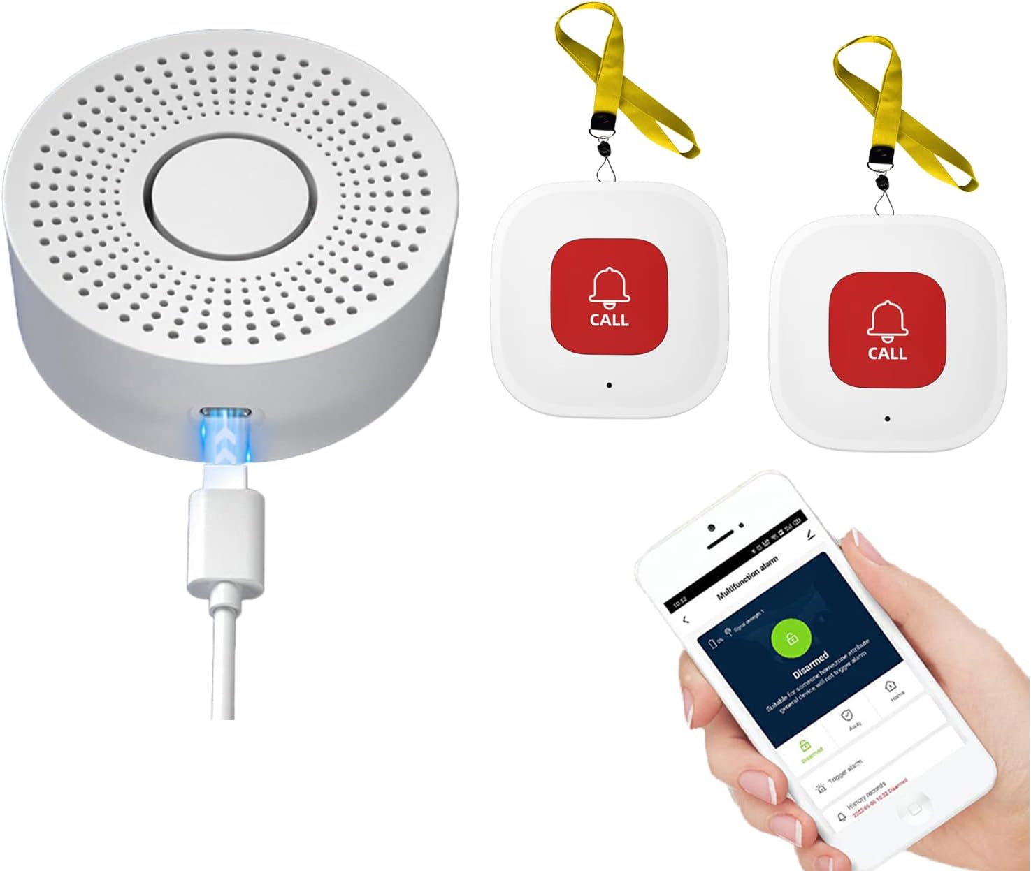 WiFi Caregiver Pager Call Button for Elderly Patients at Home