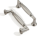 4 in Hole Center Brushed Satin Nickel Cabinet Pulls 10 Pack - Solid
