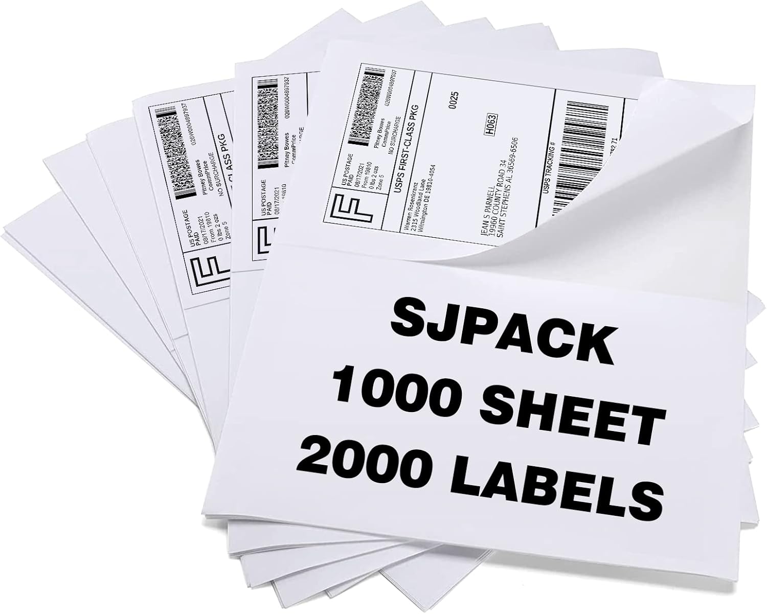 SJPACK 2000 Labels for Shipping and Mailing - Easy to Use