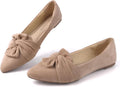 MUSSHOE Womens Dressy Pointed Toe Bowknot Ballet Flats - Comfortable