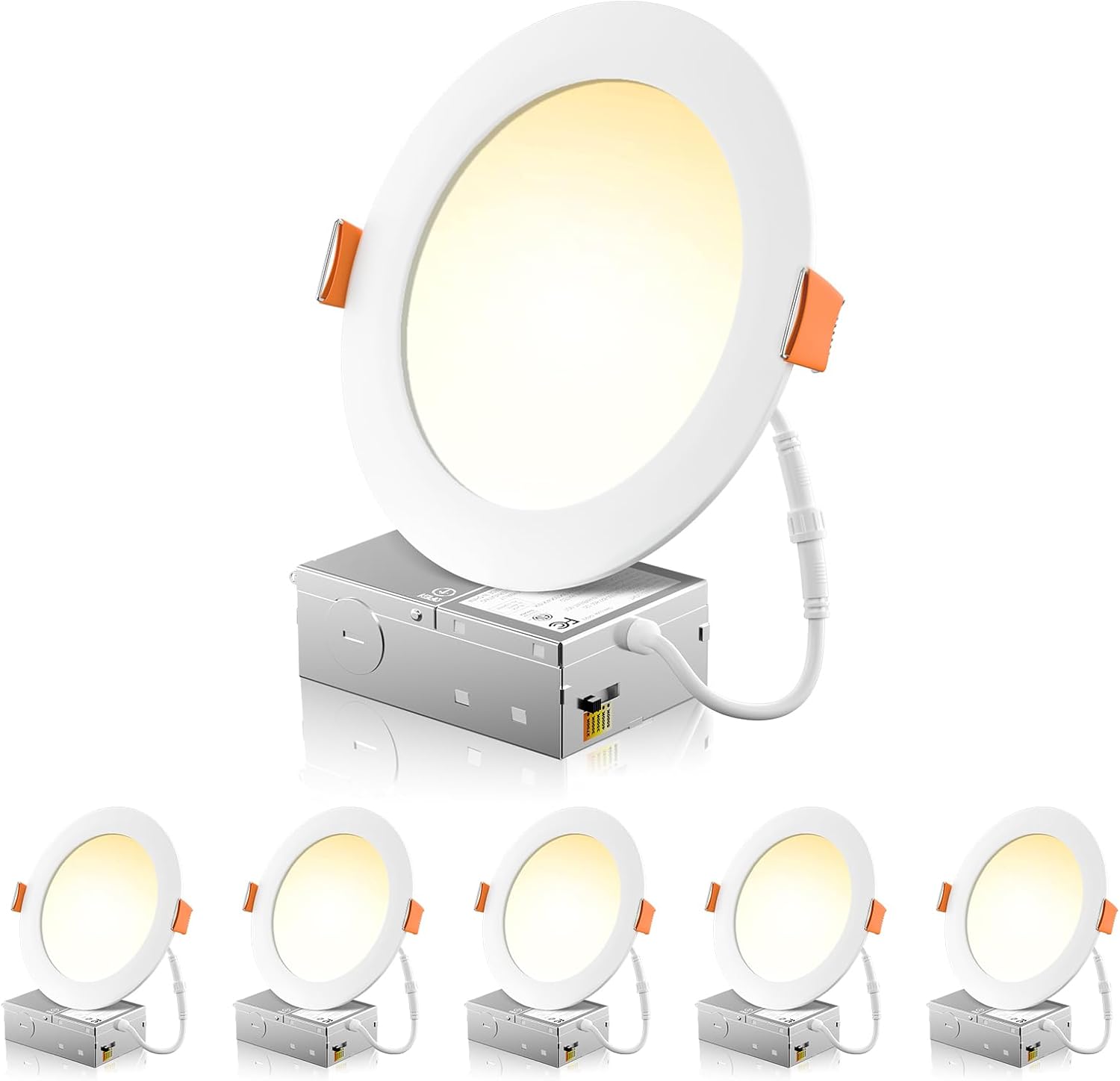 Ultra-Thin 6 Inch LED Recessed Ceiling Light with Junction Box