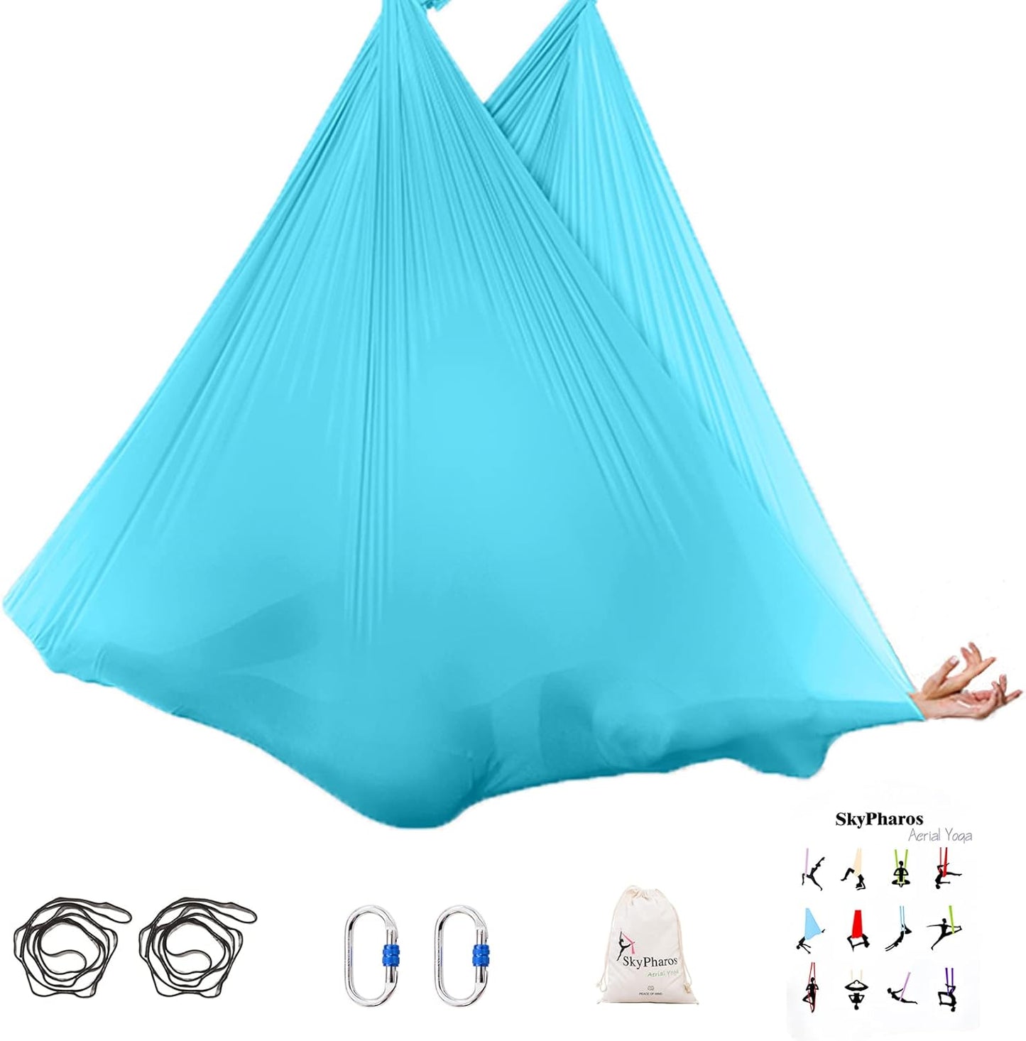 5.5 Yards Aerial Silks Yoga Swing Set for Fitness and Fun