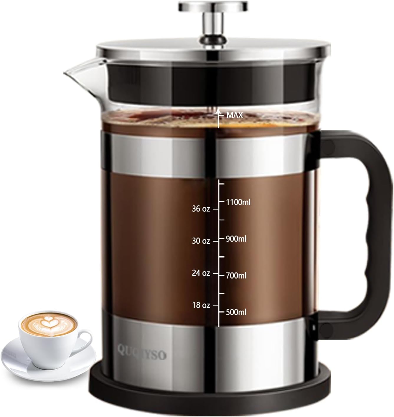 QUQIYSO French Press Coffee Maker 51oz for Perfect Brews