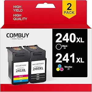COMBUY Remanufactured Ink Cartridge for Canon 240XL 241XL Printers