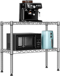 2 Tier Metal Wire Storage Rack 220 lb Capacity - Compact Chrome