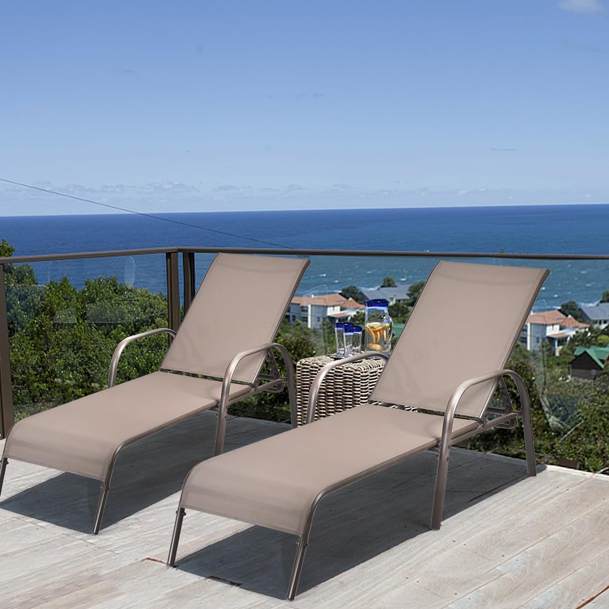 Giantex 2 Pack Patio Lounge Chair for Outdoor Relaxation