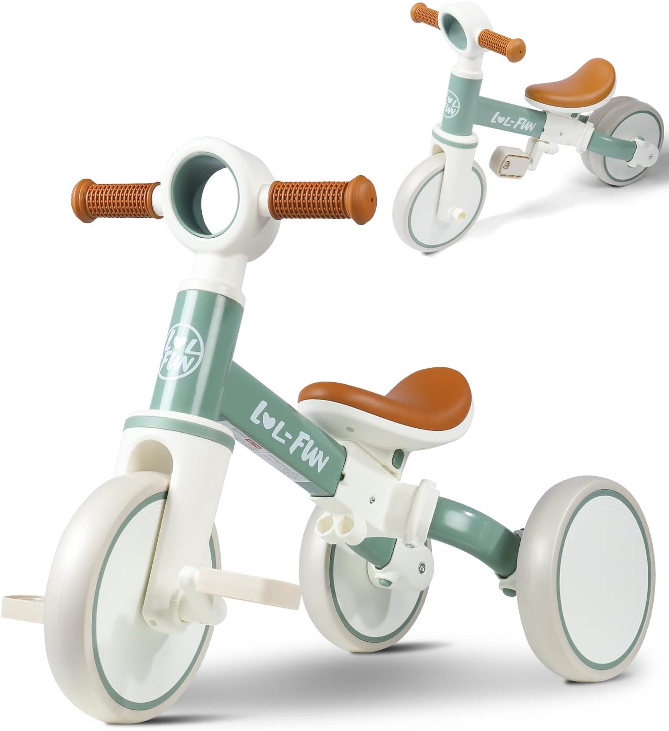 LOL-FUN Tricycle for Toddlers 1-3 Years - 4 in 1 Balance Bike