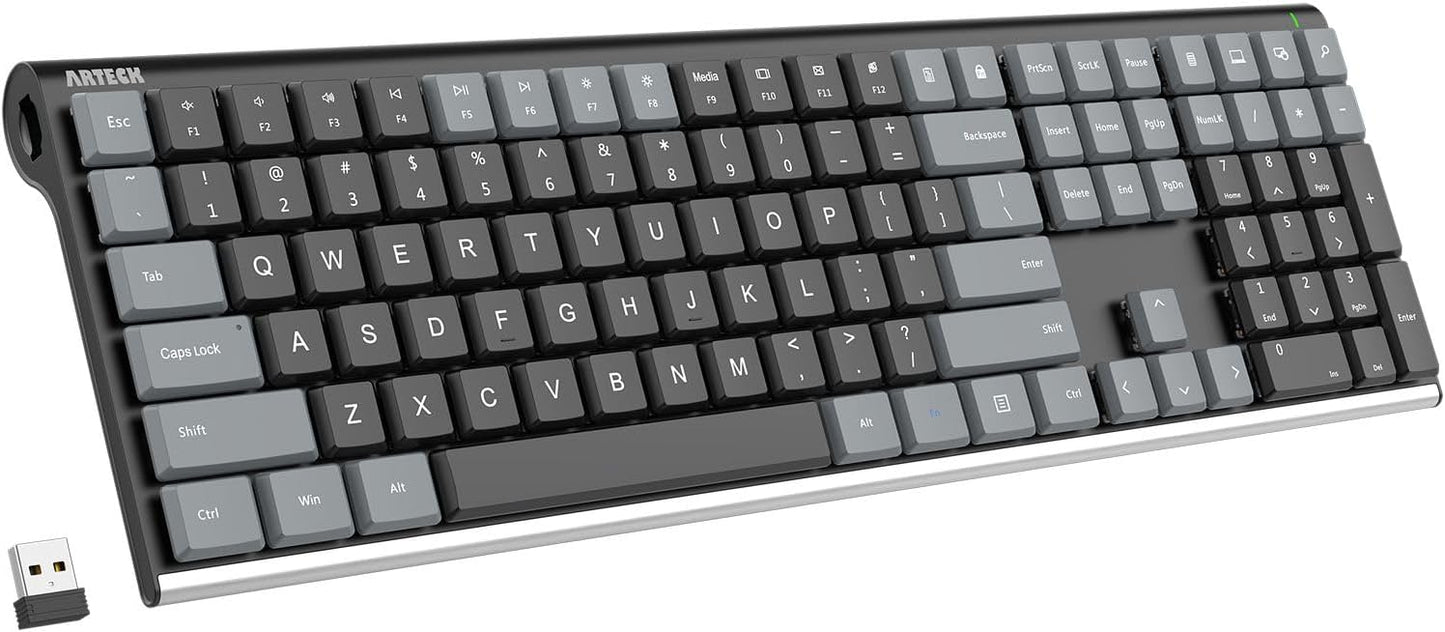 Arteck Mechanical Wireless Keyboard with Quiet Brown Switches