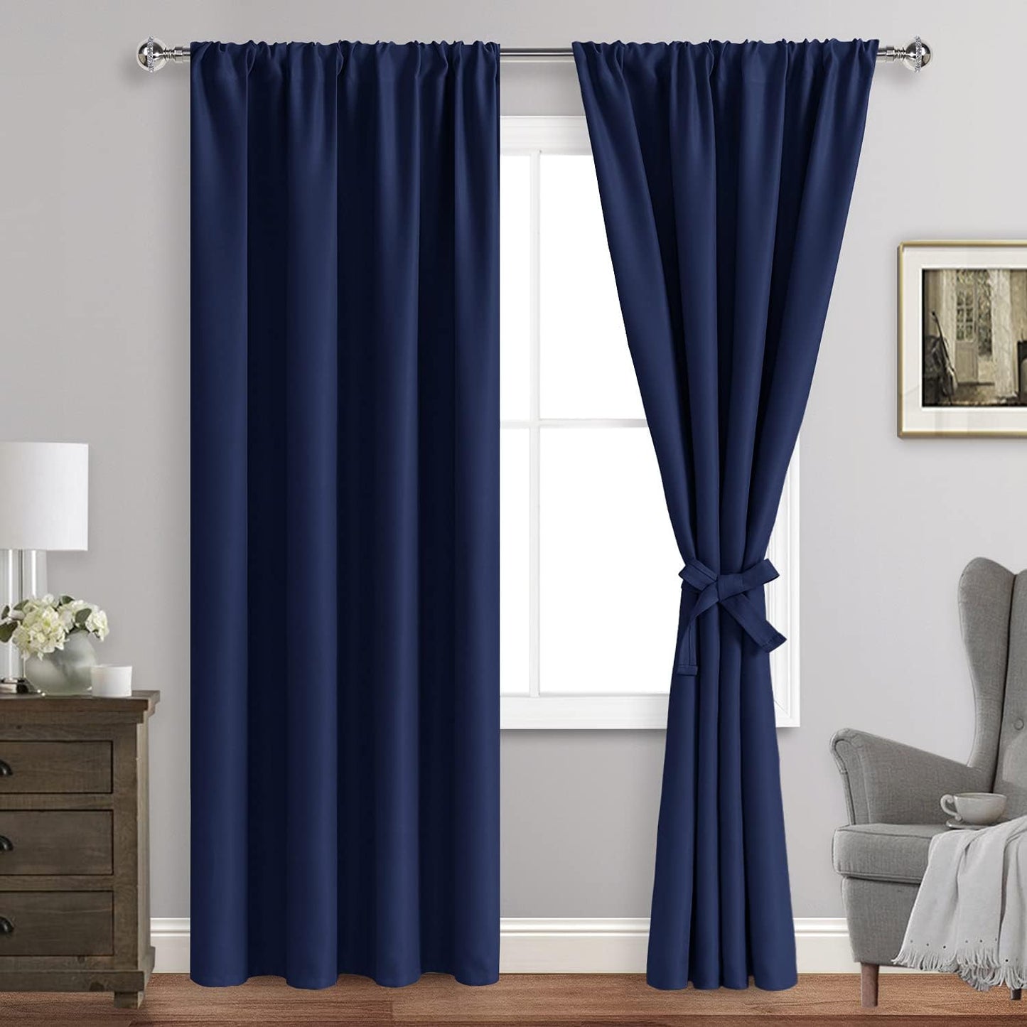 JIUZHEN Blackout Curtains for Bedroom - Thermal Insulated Panels