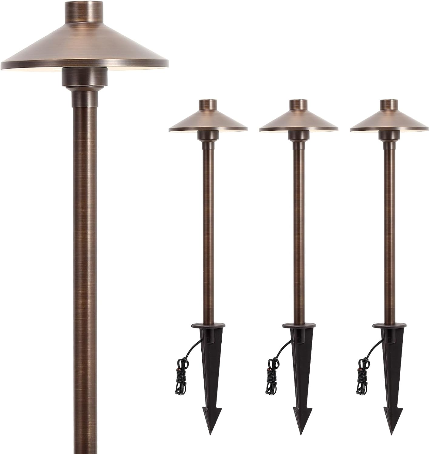 Gardencoin Solid Brass Low Voltage Pathway Lights for Outdoor Use
