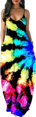 Women's Sexy Summer Sundress Maxi Dress Plus Size - Adjustable