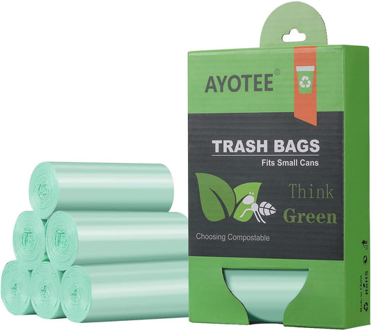 AYOTEE 1.2 Gallon Compostable Trash Bags - Strong & Green