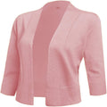 Women's 3/4 Sleeve Cropped Cardigan Shrug - Lightweight Summer