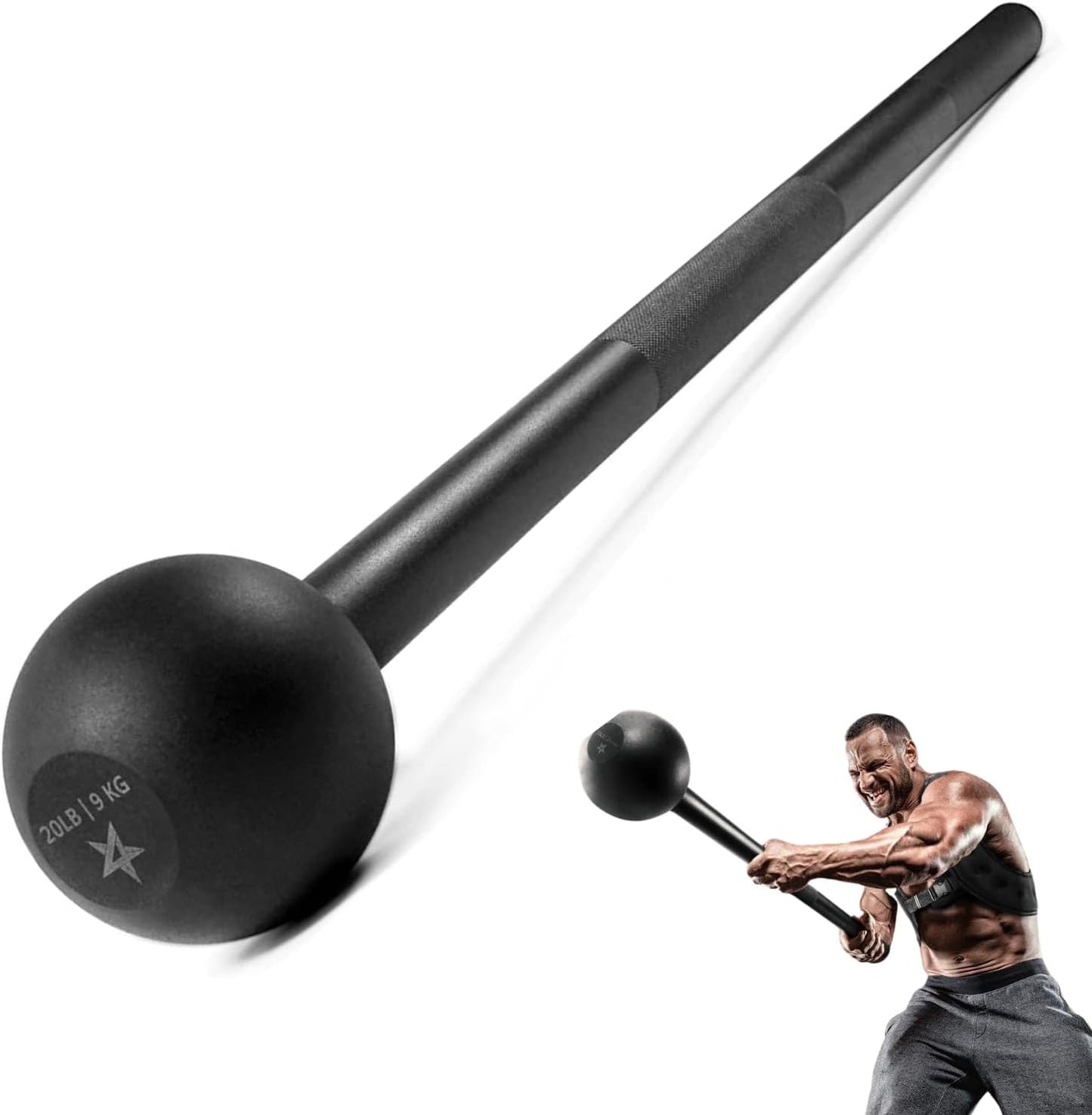 Yes4All Steel Mace Bell for Full Body Strength Training Workouts