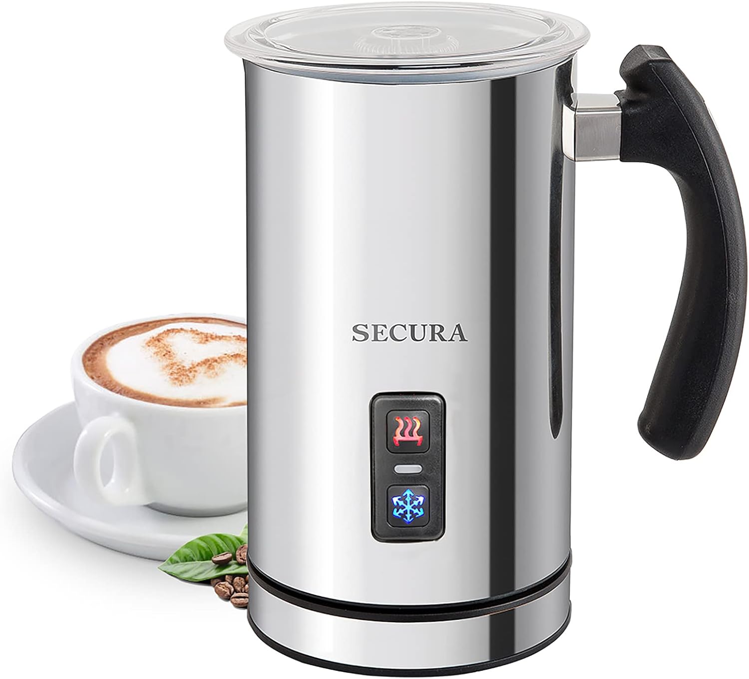 Secura Stainless Steel Milk Frother - Perfect Foam Every Time