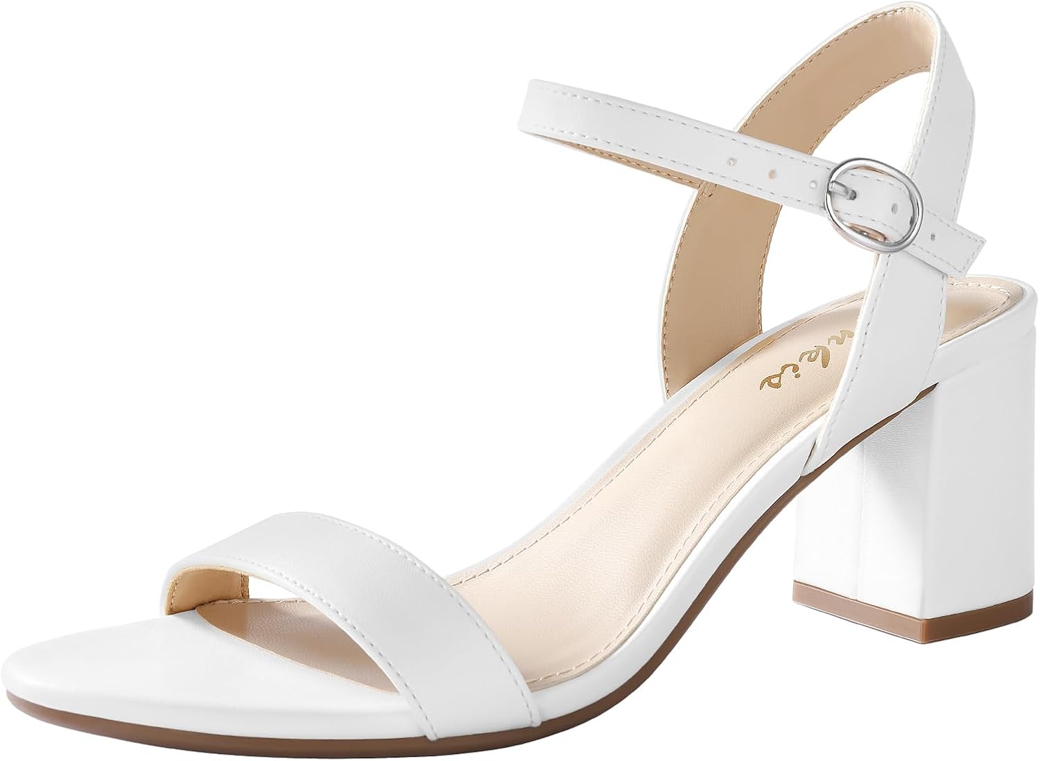 Stylish Nude Black Heels with Chunky Block Heel for Women