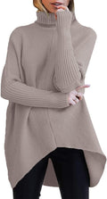 Womens Oversized Turtleneck Batwing Pullover Sweater - Cozy Fit