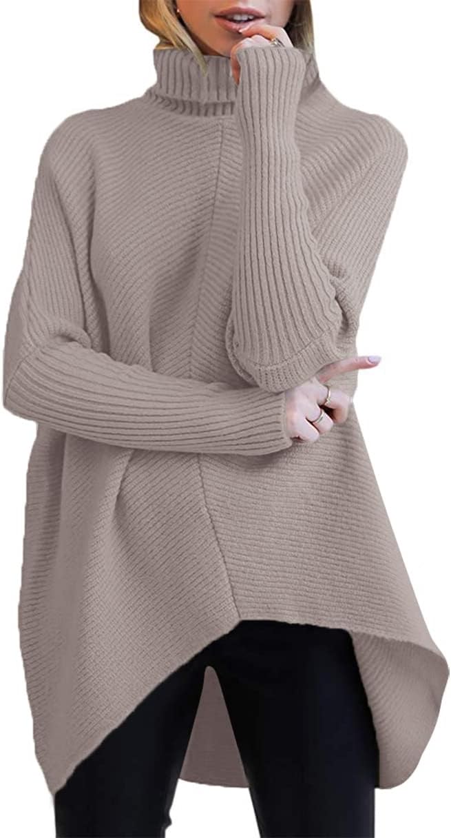 Oversized Turtleneck Batwing Sweater for Cozy Fall Outfits