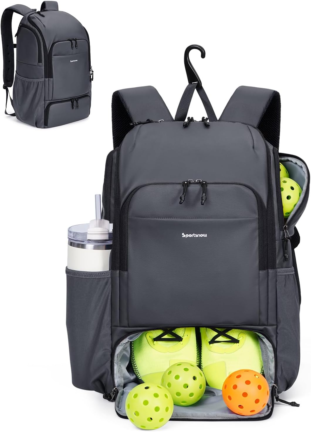 Waterproof Pickleball Backpack with Shoe Compartment for All