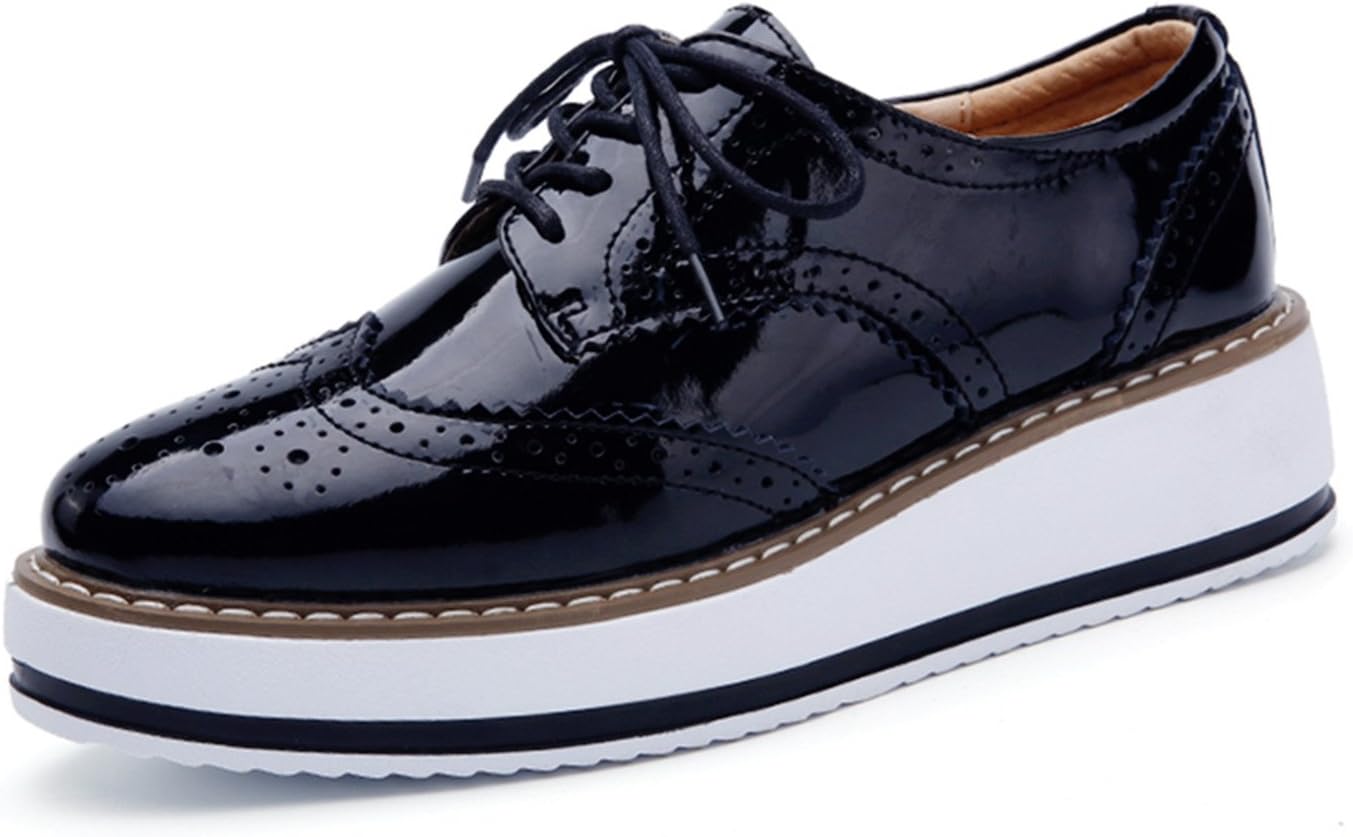 DADAWEN Women's Platform Lace-Up Wingtips Oxfords Shoes Review
