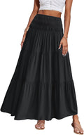 Boho Floral High Waist A-Line Summer Maxi Skirt for Women